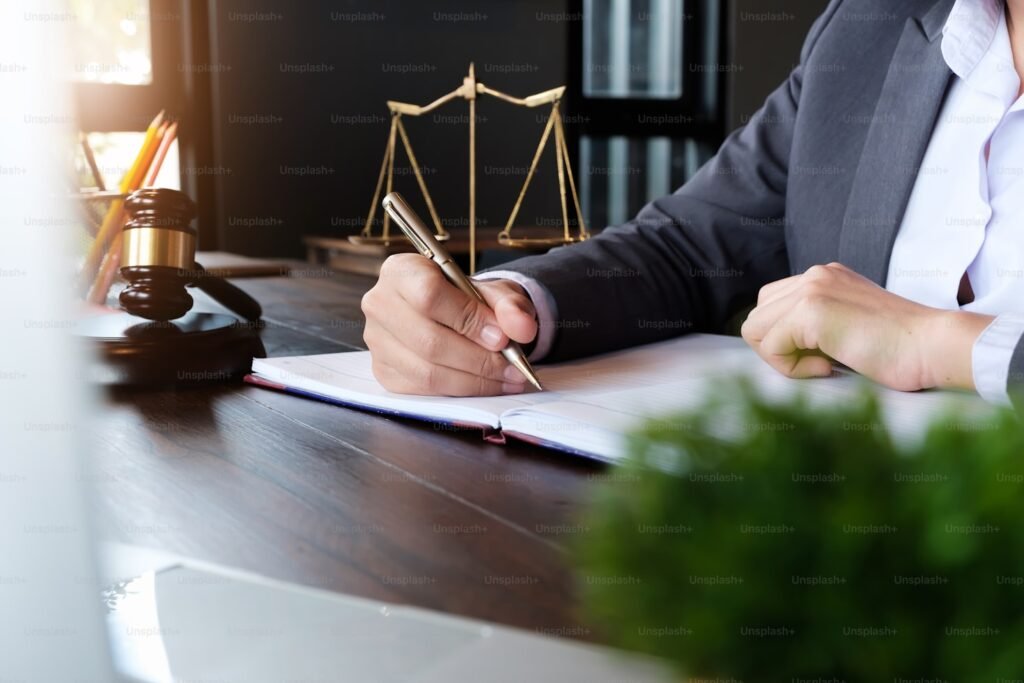 Professional Lawyer Drawing with Justice Theme